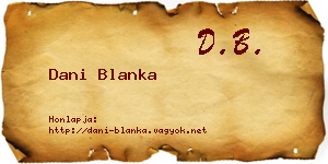Dani Blanka névjegykártya